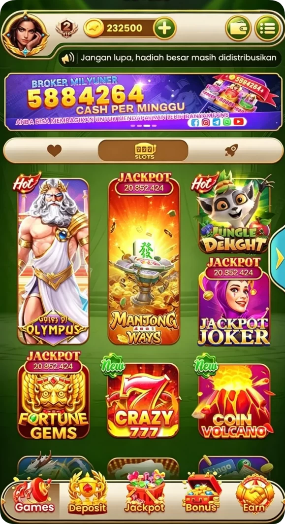 Tampilan utama aplikasi Unduh 73k APK Gratis untuk Android yang intuitif dan efisien.